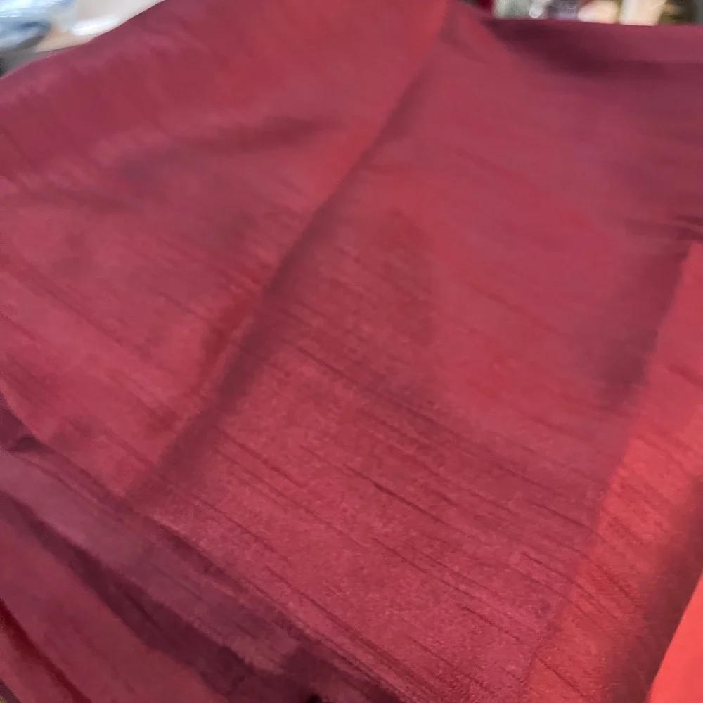 Pier 1 Imports Burgundy Faux Silk Slub Curtain Panels 54x118‎ 2pc Elegant Vtg